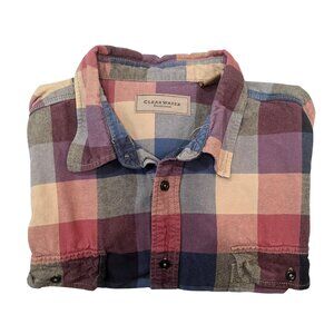 Mens Clearwater Outfitters XXL Plaid Cotton Button-Up Long Sleeve flannel Shirt
